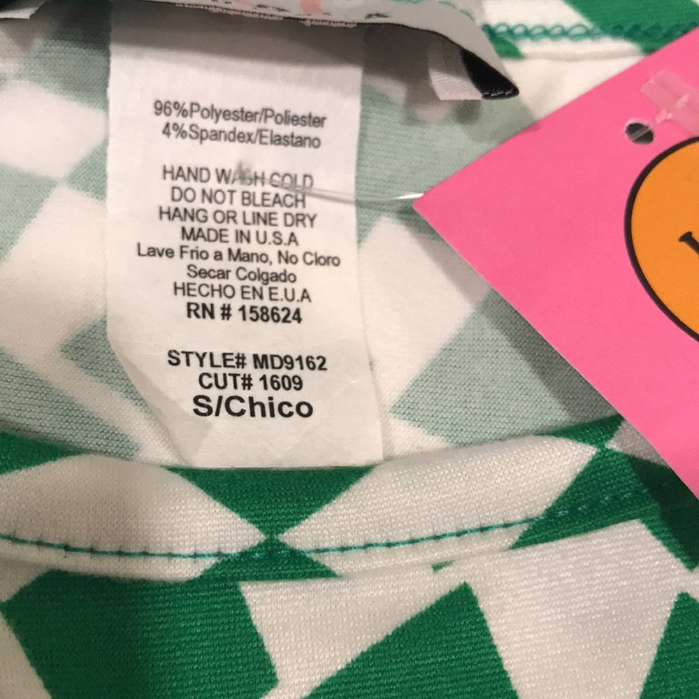 Dressed In LALA “Vibe Check Checkered Dress” Ruched Green White S - Picture 12 of 14